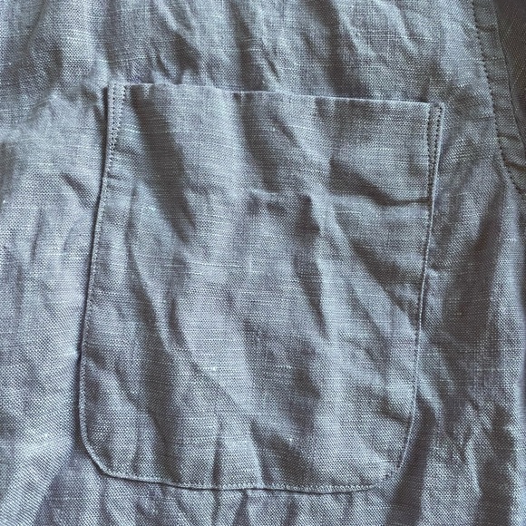 Uniqlo Men's Casual Linen Button Down Shirt - Light Purple - Picture 3 of 8